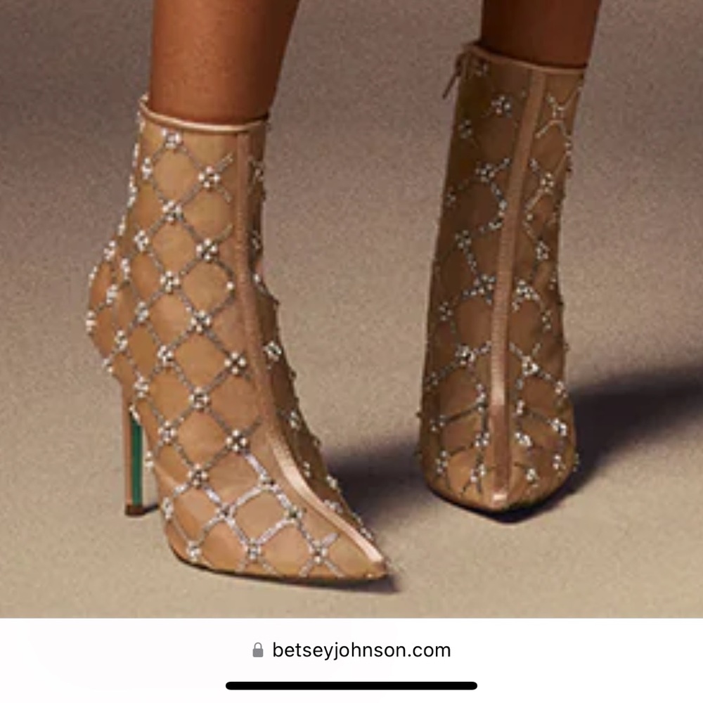 Embellished betsey Johnson bootie heels